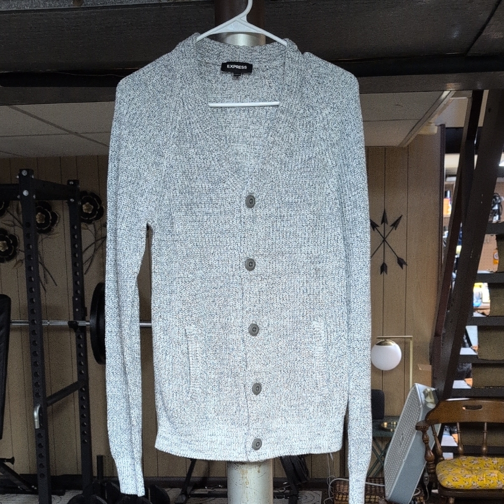 Express Men's Cardigan in Gray